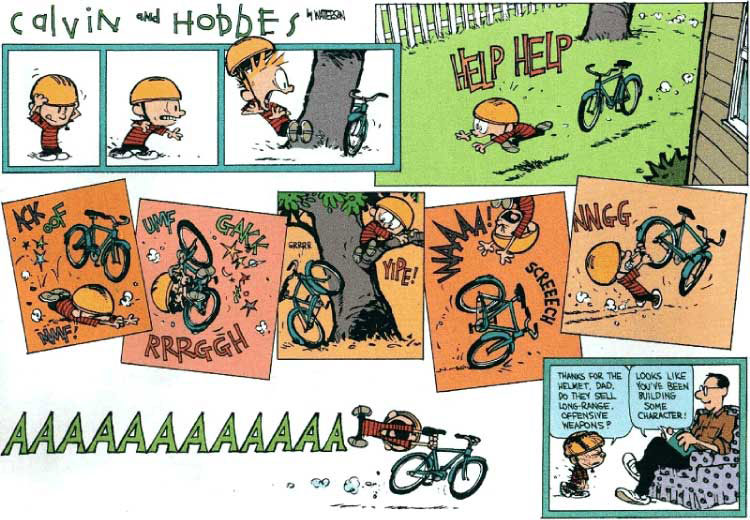 Calvin & Hobbes in Character : Bicycle Cartoon Humor