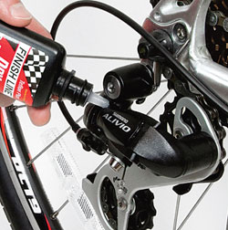 A few drops of lube on the derailleur and brake pivot points makes all the difference